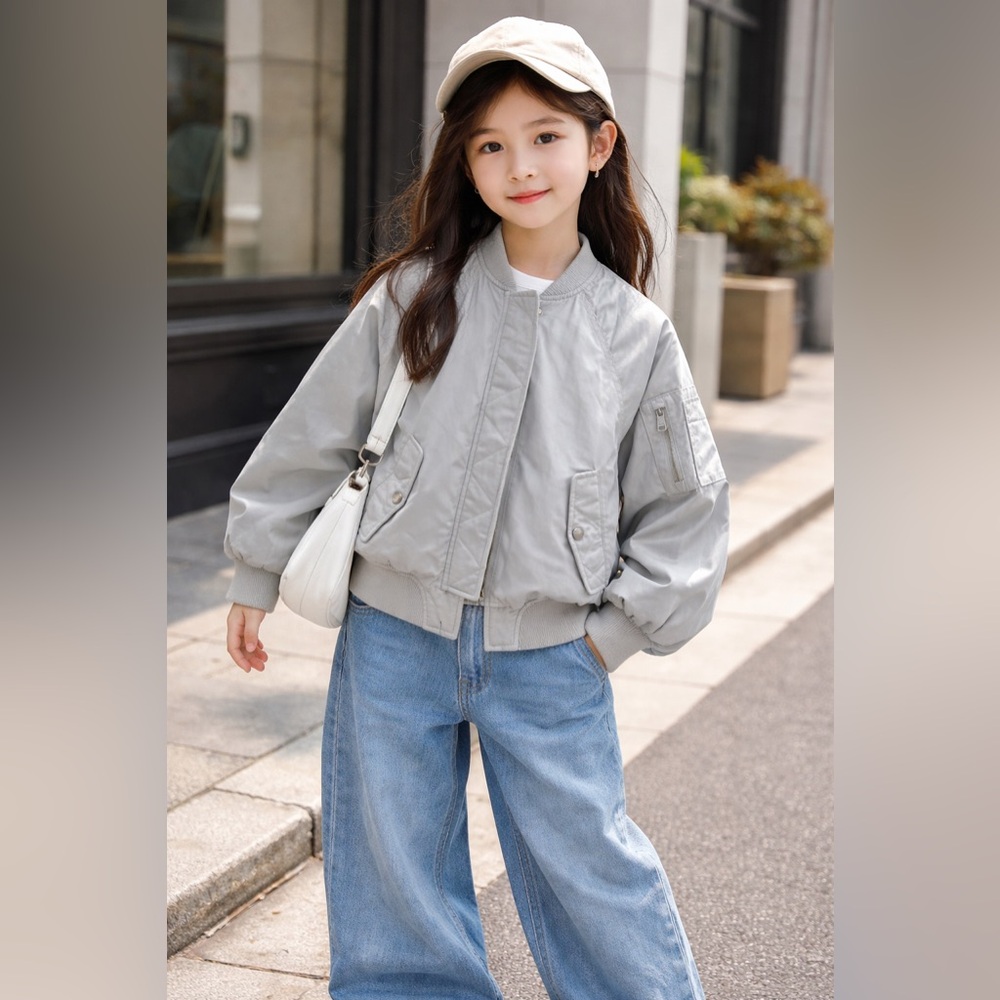 Zara Kids grey Bomber Jacket